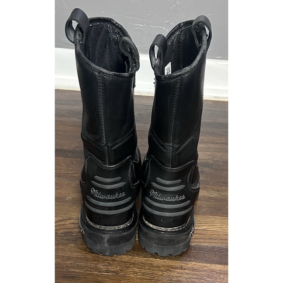 Men\'s Milwaukee MB420 Black Leather Riding Motorcycle Boots Heavy Duty Size 9.5D main image 5
